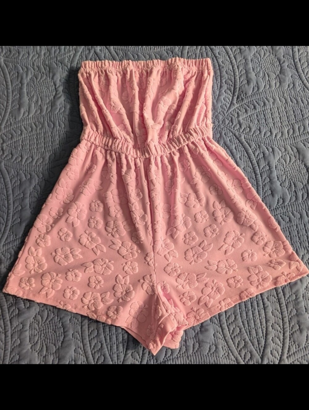 Strapless Pink Floral Romper